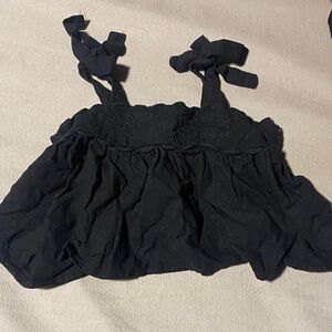 Black Kids Top with Bow Straps